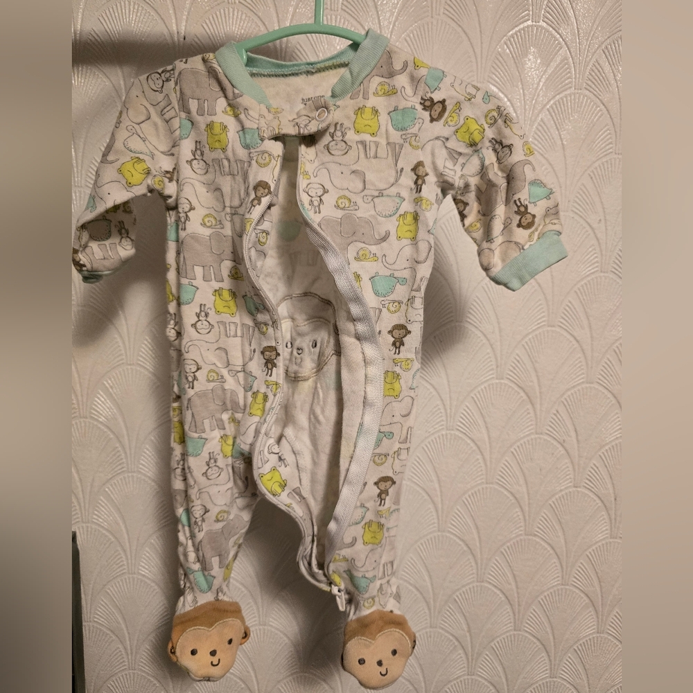 Adorable Animal Print Baby Footed Pajamas